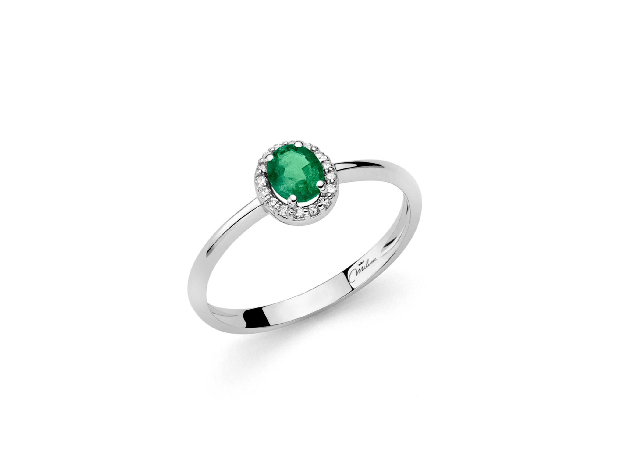 Anello ovale diamante e smeraldo LID3272